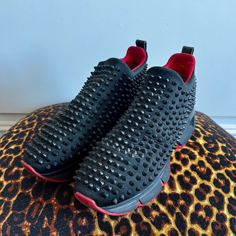 Christian Louboutin Stretch Spike Slip-On Sneakers